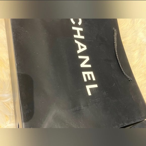 Set of 2 Chanel Vintage Shopping Bags Black authentic - Picture 4 of 8